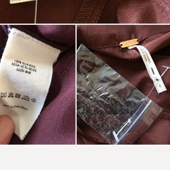 FREE PEOPLE SILK HIGH WAIST PANTS - Picture 5 of 7